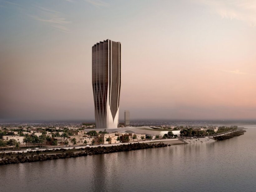 The tower of Central Bank of Iraq on the banks of the Tigris